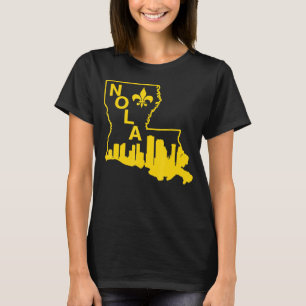 Camiseta Nola New Orleans Vintage, Cidade Dourada do Estado