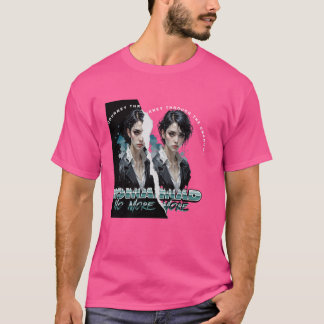 Camiseta Nomad No More, exposição dupla de uma garota trist