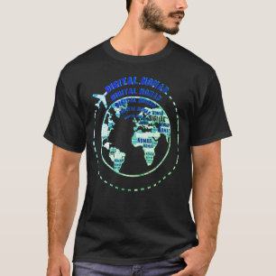 Camiseta Nômada digital viajando trabalhando remotamente em