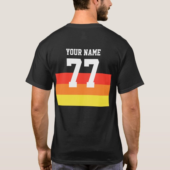 Camiseta Nome 77 Sports Jersey Number Black Yellow (Verso)