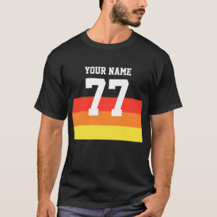 Camiseta Nome 77 Sports Jersey Number Black Yellow Red T-Sh