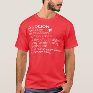Camiseta Nome Addison Definição Addison Female Nam