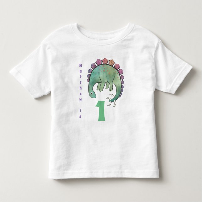 Camiseta Nome adicional e idade do primeiro aniversario do  (Frente)