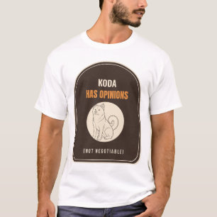 Camiseta Nome Akita Tem Opiniões Dono de Cachorro Engraçado