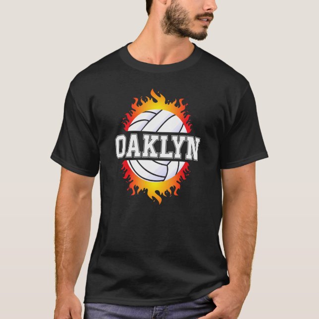 Camiseta Nome aklyn Jogadores de Voleibol Bola e Rede S (Frente)