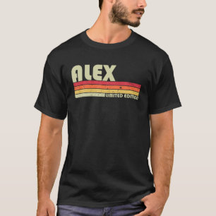 Camiseta Nome ALEX Nome Personalizado Retro Vintage 80s 90s