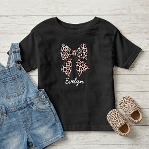 Camiseta Nome Aniversário Arco Leopardo Criança Pe