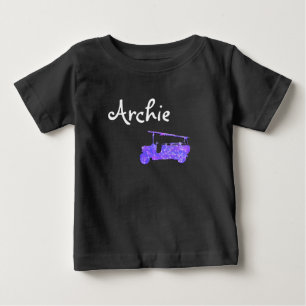 Camiseta Nome Archie Com Caminhão de Bombeiros de Faísca Az