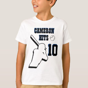 Camiseta Nome atinge o número personalizado de aniversário