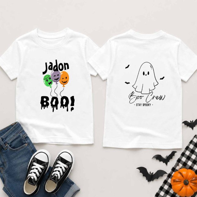 Camiseta Nome Balão Cute Boo Halloween (Criador carregado)