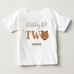 Camiseta Nome Bear Dois segundo aniversário