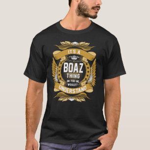 Camiseta Nome BOAZ, nome da família BOAZ crest