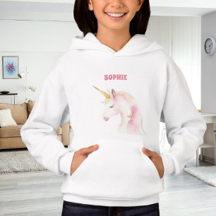 Camiseta Nome bonitinho rosa de cabeça Unicorn