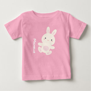 Camiseta Nome bonito adorável doce do costume do coelho de