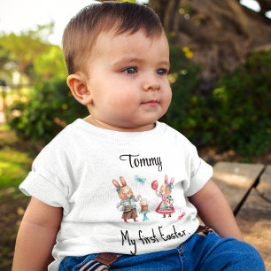 Camiseta Nome, Bonito Meu Primeiro Páscoa Menino 3-24mes