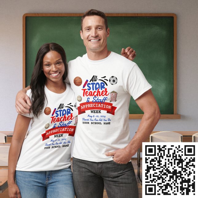 Camiseta Nome Branco da Semana de Apreciação de Professores (All Star Teacher Appreciation Week Name White T-Shirt)