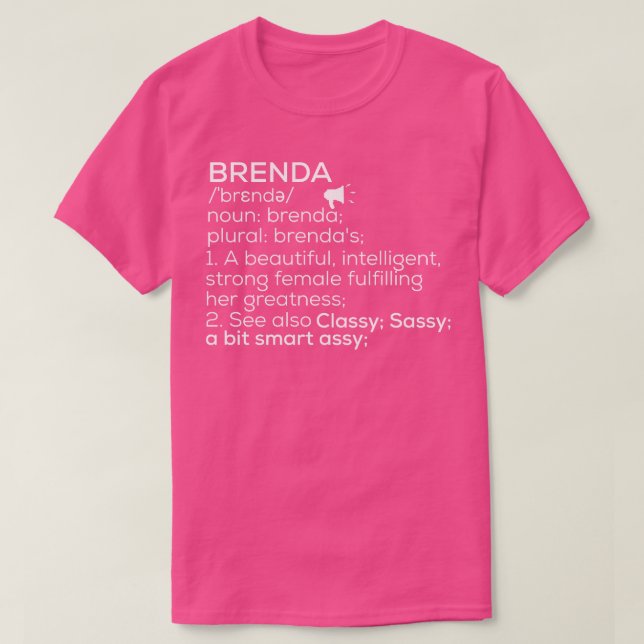 Camiseta Nome Brenda Definição Brenda Nome Female 1 (Frente do Design)