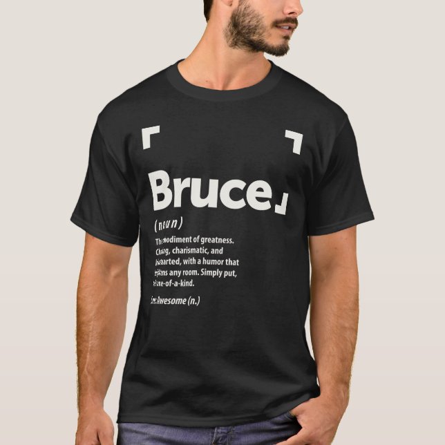 Camiseta Nome Bruce Definição Nome Personalizado Bruce (Frente)