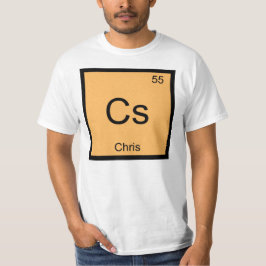 Camiseta Nome Chris Elemento Químico Tabela Periódica
