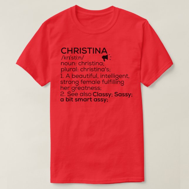 Camiseta Nome Christina Definição Christina Nome feminino (Frente do Design)
