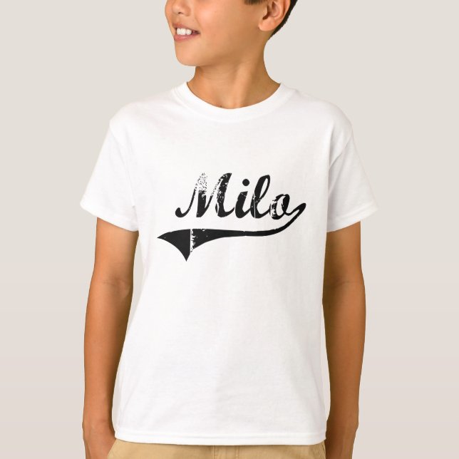 Camiseta Nome clássico do estilo do Milo (Frente)