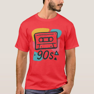 Camiseta Nome Colorido Design de Fita Cassete dos Anos 90 r