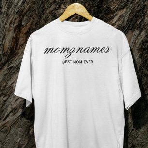 Camiseta Nome com Caligrafia Personalizada Melhor Mãe do Mu