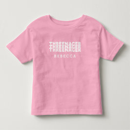 Camiseta Nome com Letras Retrô Threenager Texto Branco