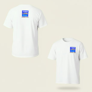 Camiseta Nome comercial e logotipo personalizados frente e 