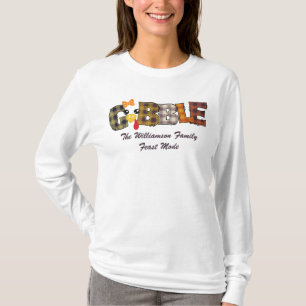 Camiseta Nome Correspondente Casal de Ação de Graças Turqui