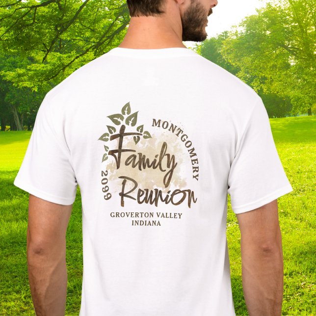 Camiseta Nome da Árvore de Script de Reunião da Família Wat (Criador carregado)