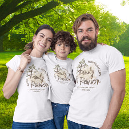 Camiseta Nome da Árvore de Script de Reunião da Família Wat