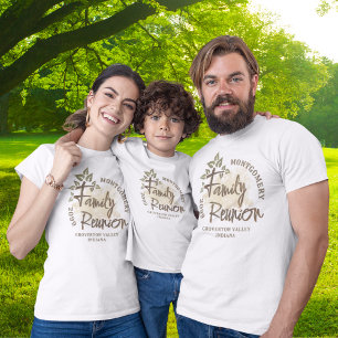 Camiseta Nome da Árvore de Script de Reunião da Família Wat