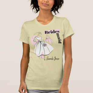 Camiseta Nome da Bridesmaid do Grupo Neutro da Moda