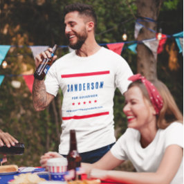 Camiseta Nome da Campanha Red White Blue Eleição Política