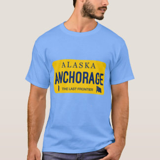 Camiseta Nome da cidade da placa de licença de Anchorage Al
