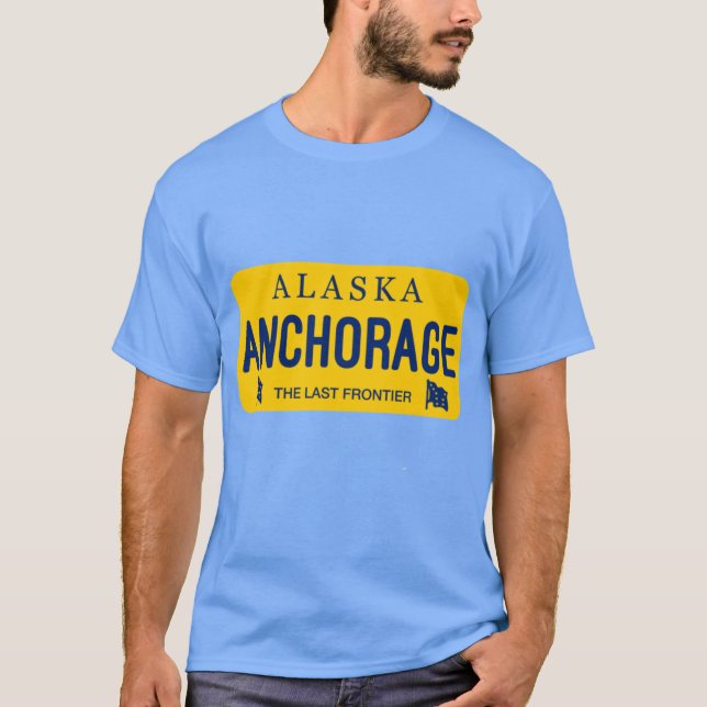 Camiseta Nome da cidade da placa de licença de Anchorage Al (Frente)