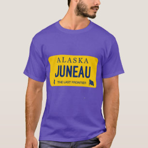 Camiseta Nome da cidade da placa de licença de Juneau Alasc