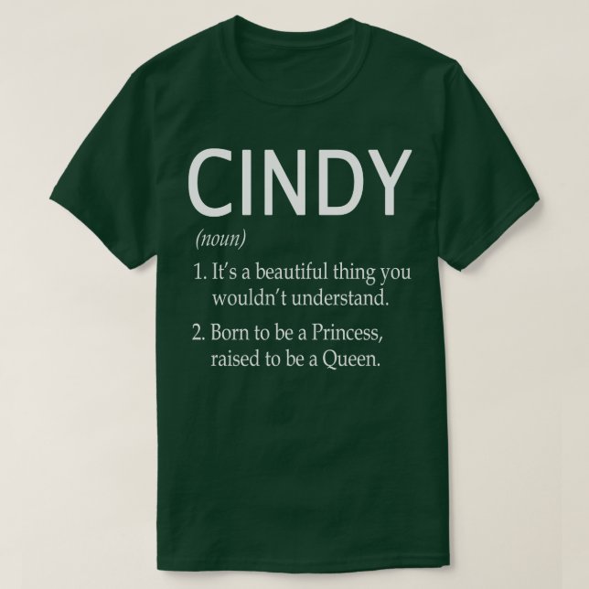 Camiseta Nome da Cindy - Presente 8 (Frente do Design)