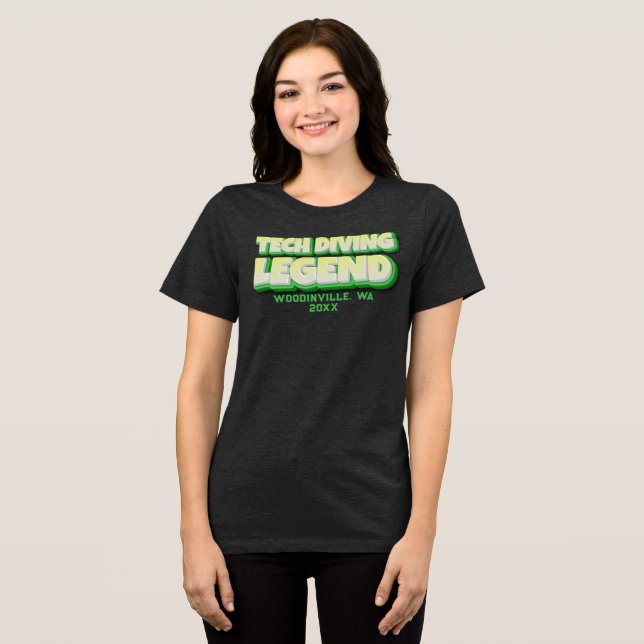 Camiseta Nome da Data de Localização do Fornecedor Técnico  (Frente Completa)