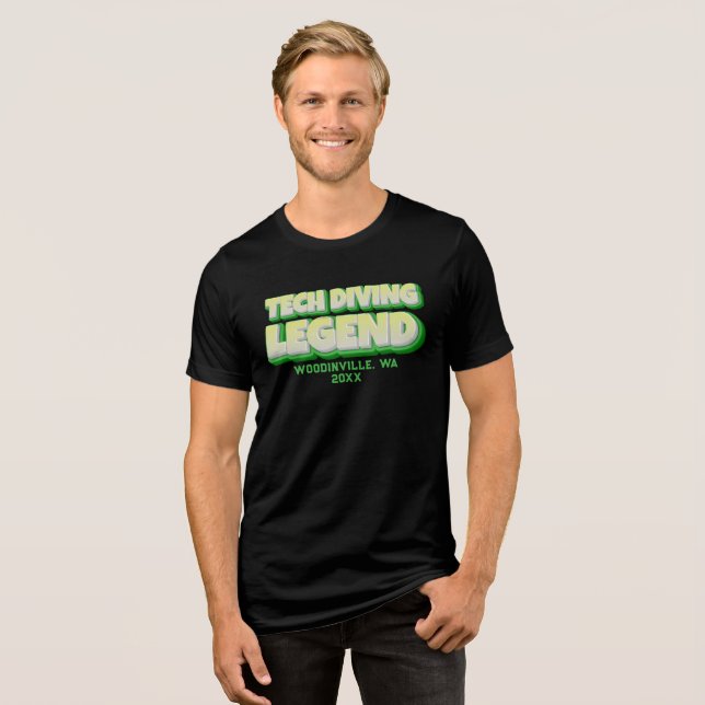 Camiseta Nome da Data de Localização do Fornecedor Técnico  (Frente Completa)