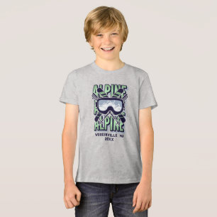 Camiseta Nome da Data do Local do Esqui Alpino Personalizad