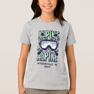 Camiseta Nome da Data do Local do Esqui Alpino Personalizad
