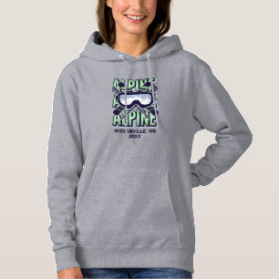 Camiseta Nome da Data do Local do Esqui Alpino Personalizad