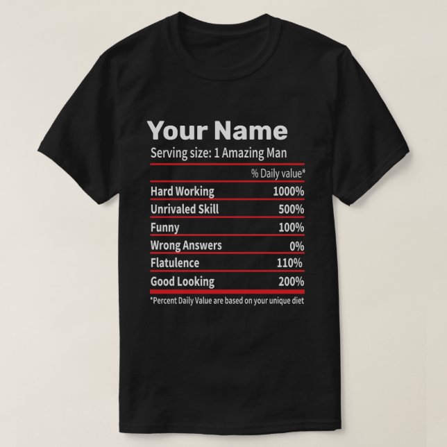 Camiseta Nome da definição de comida personalizada (Frente do Design)
