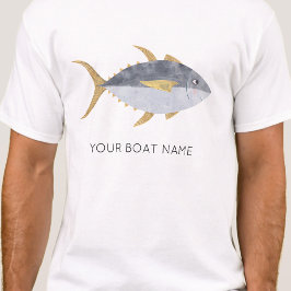 Camiseta Nome da embarcação de pesca de atum