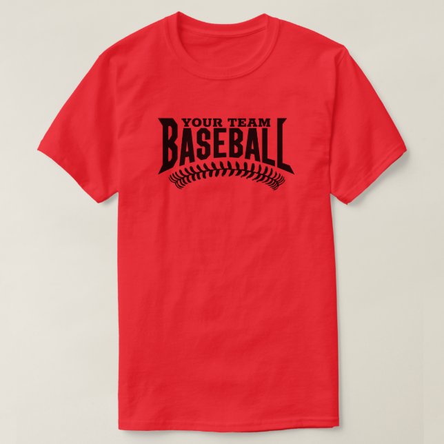 Camiseta Nome da Equipe Baseball Personalizada (Frente do Design)