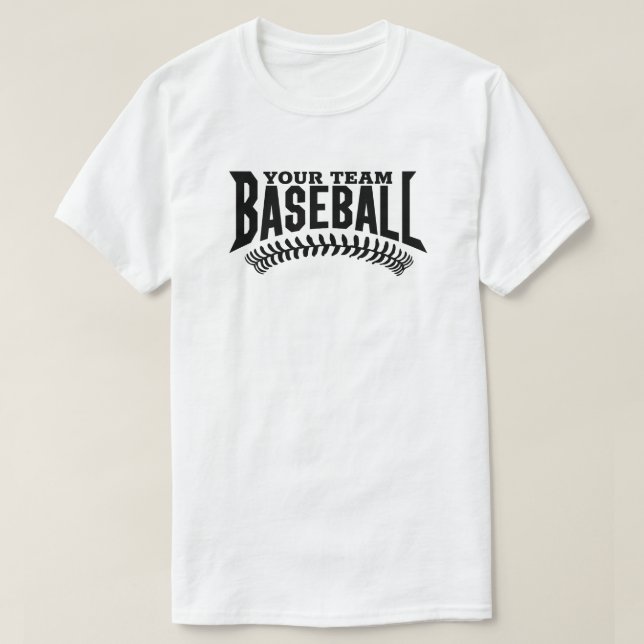 Camiseta Nome da Equipe Baseball Personalizada (Frente do Design)