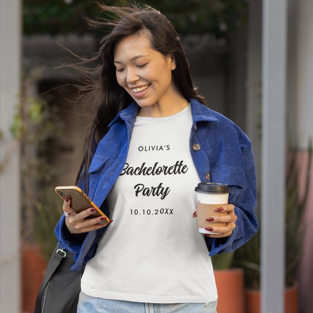 Camiseta Nome da Equipe da Noiva para Festa de Despedida de (Criador carregado)