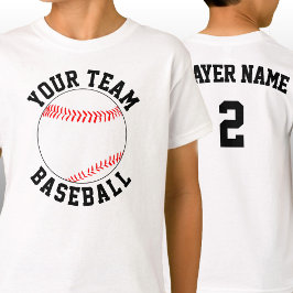 Camiseta Nome da Equipe de Baseball Personalizada, Número d